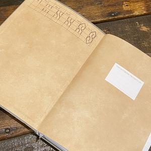 Open Cover Secret Society Book for sketchpad and notepad use raw brown pages S symbols